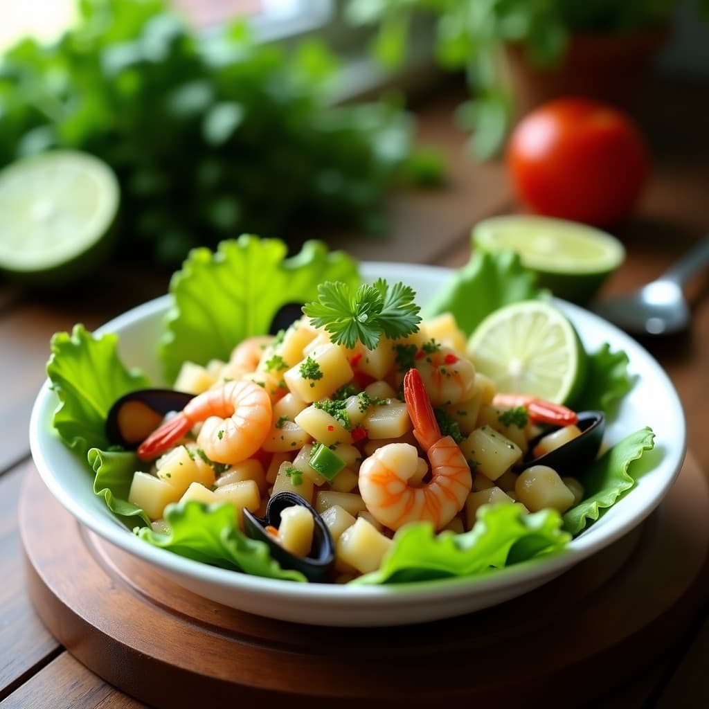 Ceviche de Plátano Macho Verde y Mariscos: Receta Costarricense sin Cocción y Alta en Potasio