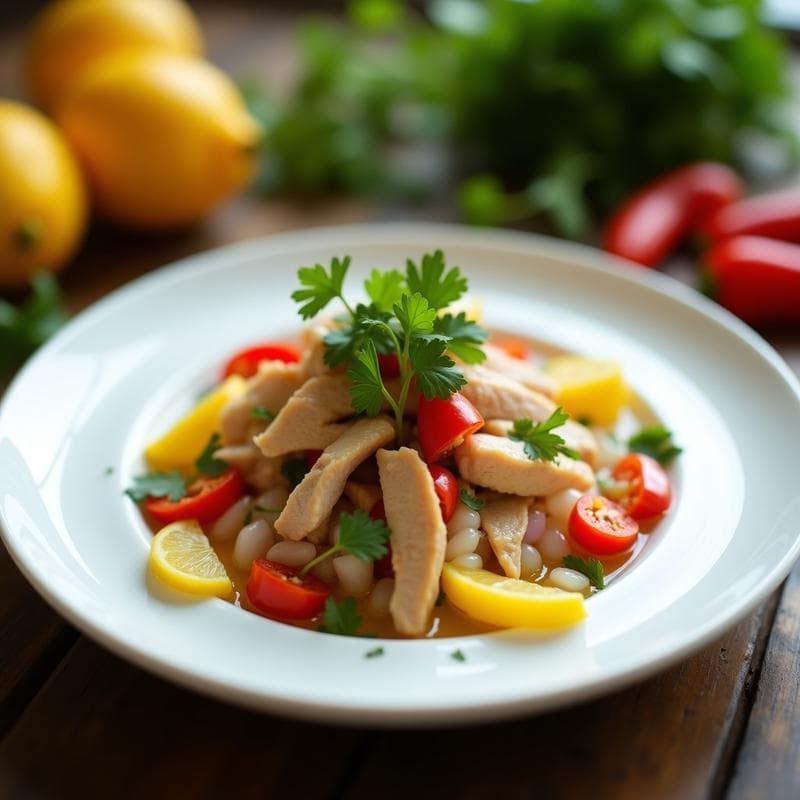 Ceiche de Muslos de Pollo con Lulo y Cilantro: Receta Colombiana Alta en Proteína y Sin Cocción