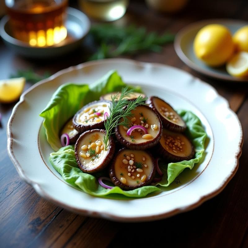 Ceviche de Champiñones Portobello y algas Dulse: Receta Vegana Escocesa con Vinagreta de Whisky