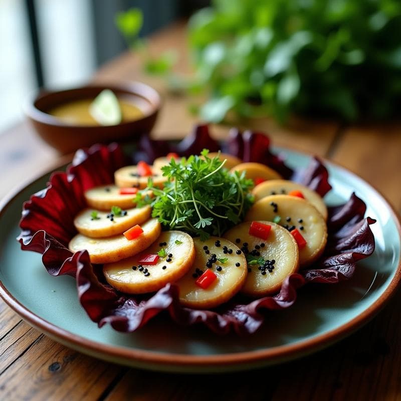 Ceviche de Champiñones Portobello y Algas Nori: Receta Peruana-Japonesa Crudivegana