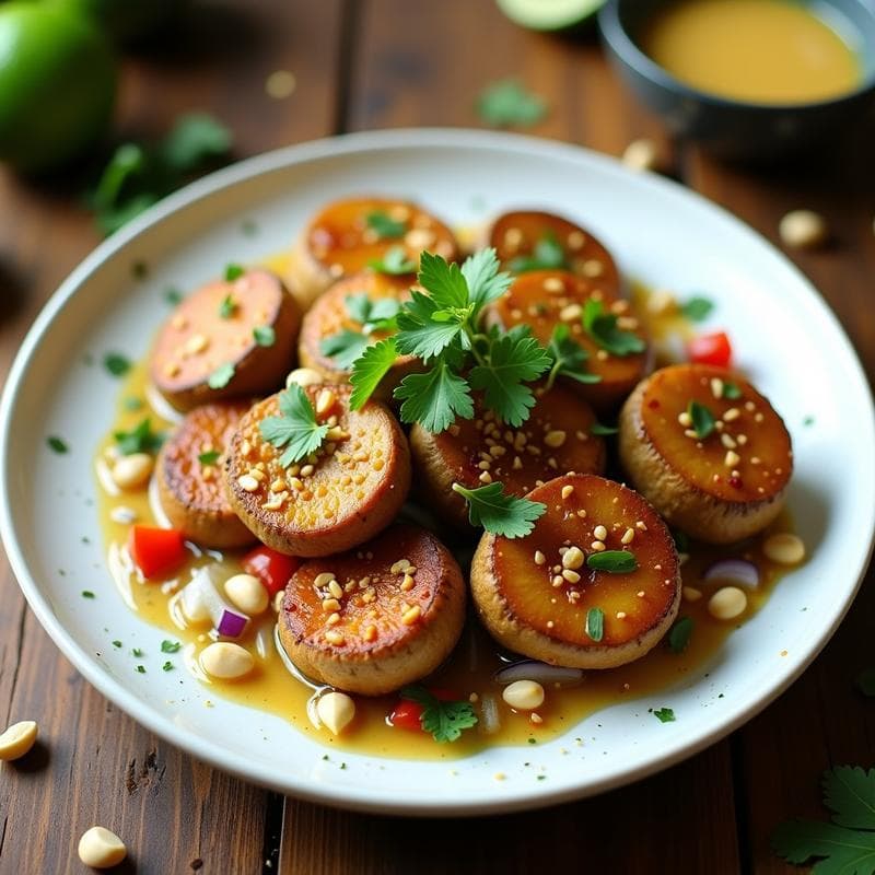 Ceviche de Setas Portobello y Limón Kaffir: Receta Vegana con Toque Tailandés en Airfryer