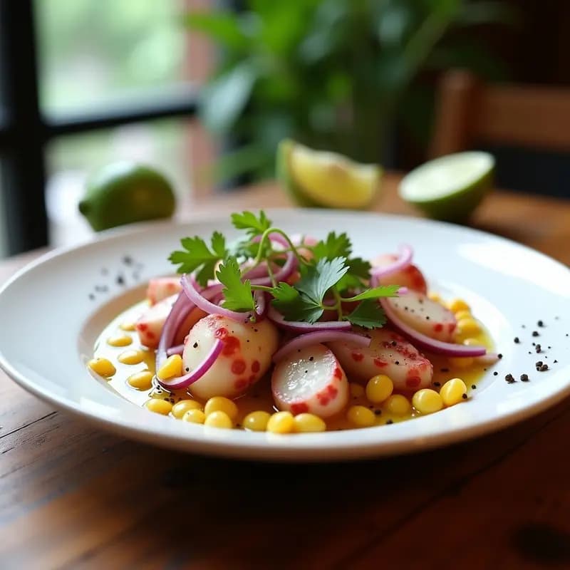 Ceviche de Pulpo con Aceite de Oliva y Pimentón: Receta Peruana Gourmet en 20 Minutos