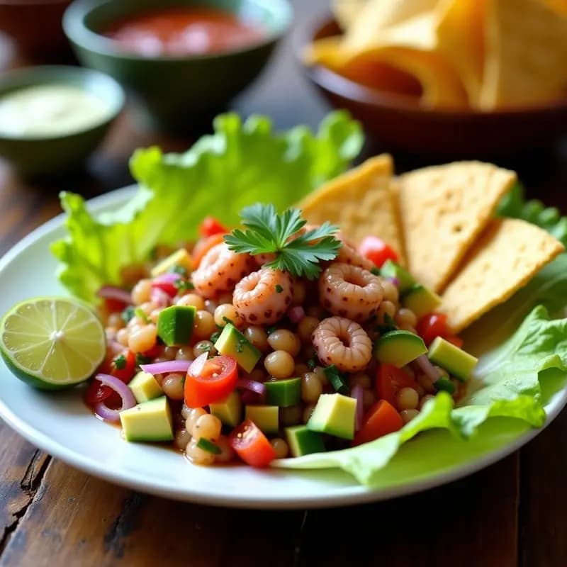 Ceviche de Pulpo con Aguacate y Chipotle: Receta Mexicana Picante y Baja en Calorías
