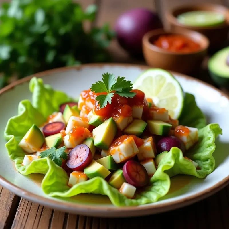 Ceviche de Pulpo con Aguacate y Salsa de Chili de Árbol: Receta Peruana Picante y Fresca