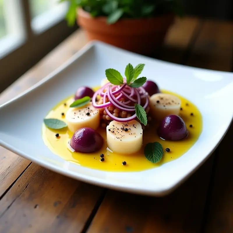 Ceviche de Pulpo con Camote Morado y Ají Amarillo: Receta Peruana Gourmet