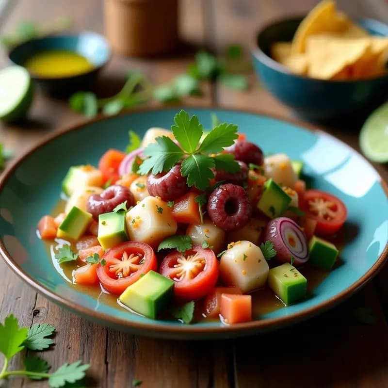 Ceviche de Pulpo con Chipotle y Cilantro: Receta Mexicana Picante y Alta en Omega-3
