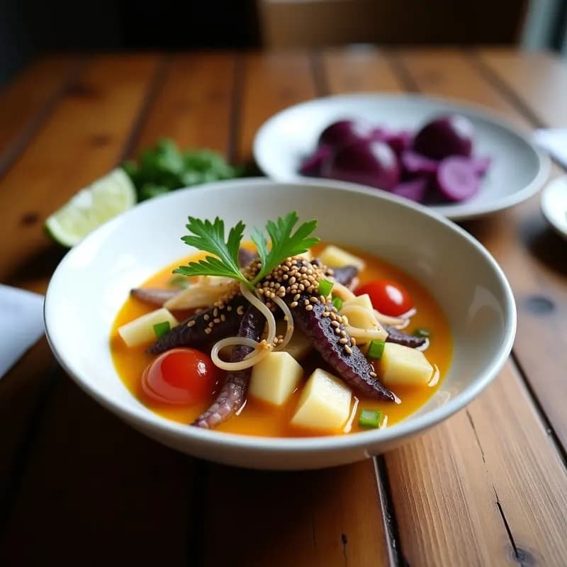 Ceviche de Pulpo y Chuño: Receta Boliviana Alta en Proteína con Leche de Tigre de Cítricos
