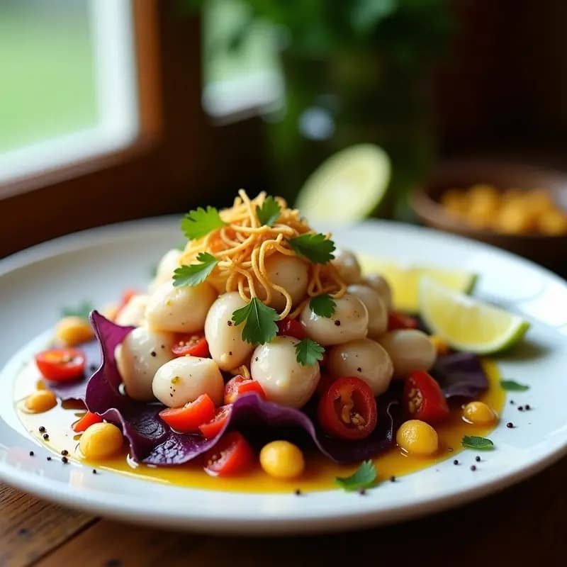 Ceviche de Pulpo con Leche de Tigre de Lúcuma: Receta Peruana Innovadora y Sin Gluten