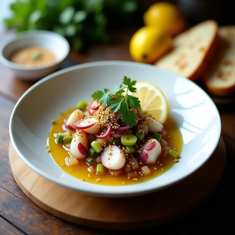 Ceviche de Pulpo y Limón con Aceite de Oliva Virgen: Receta Española de las Islas Canarias