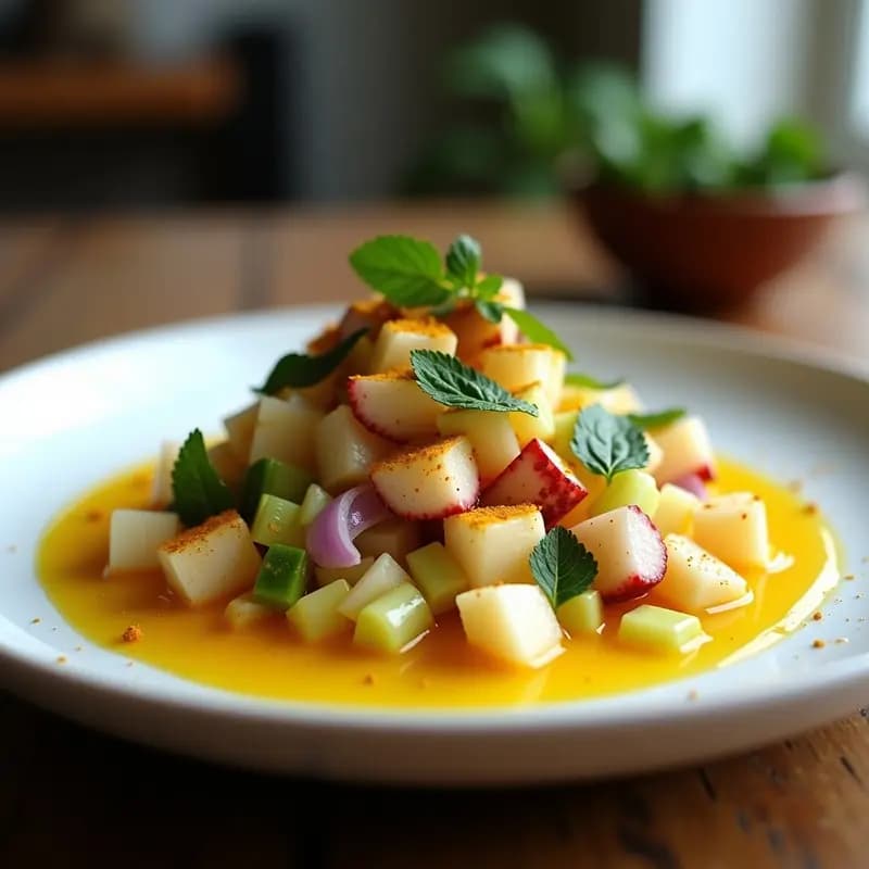 Ceviche de Pulpo al Limón y Cúrcuma: Entrante Peruano Antiinflamatorio