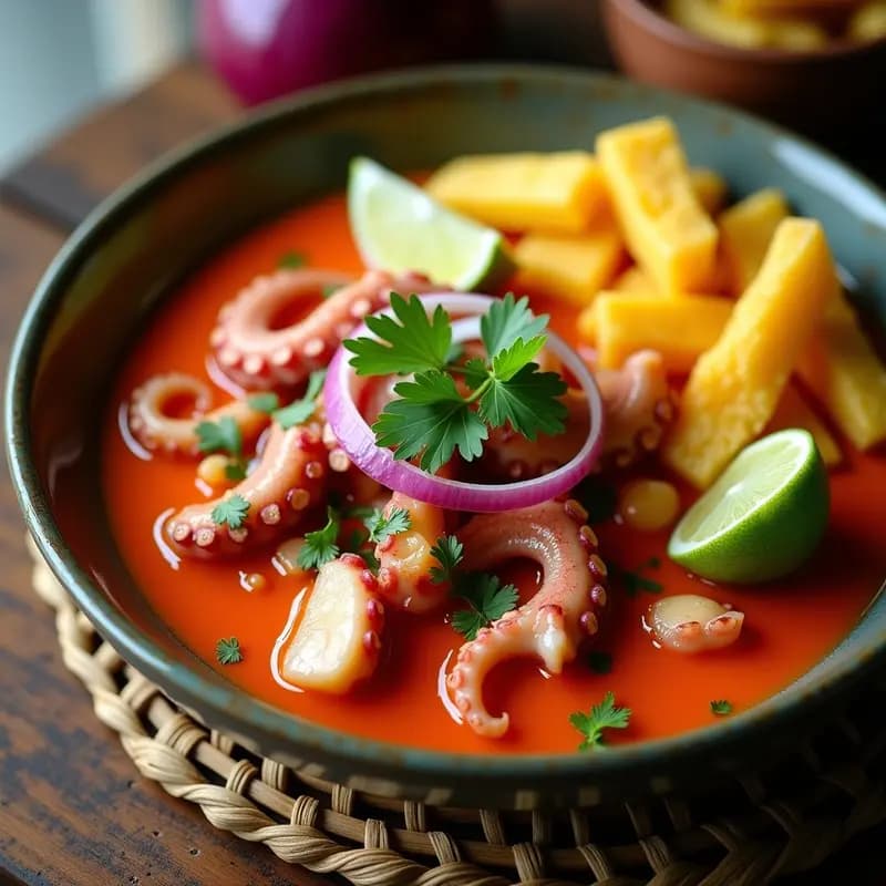 Ceviche de Pulpo y Limón con Yuca Frita: Receta Costarricense Picante y Refrescante para el Verano