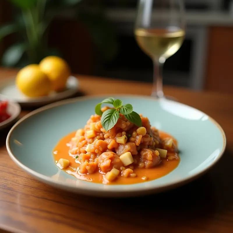 Ceviche de Pulpo con Llajwa y Choclo: Receta Boliviana Picante y Keto en 15 Minutos