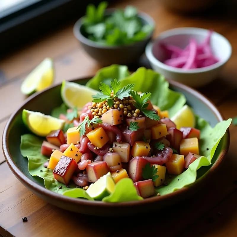 Ceviche de Pulpo con Mama y Yuca: Receta Peruana crujiente y refrescante