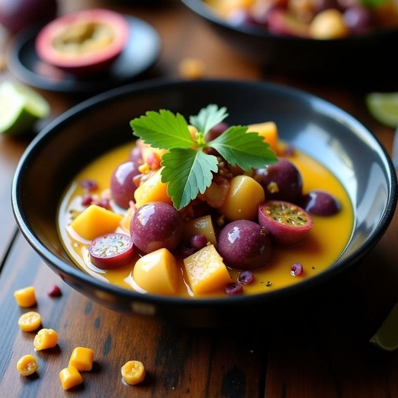 Ceviche de Pulpo y Papa Morada: Receta Peruana con Leche de Tigre de Maracuyá