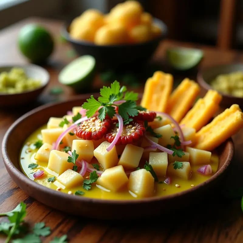 Ceviche de Pulpo con Yuca y Ají Limón: Receta Peruana Picante y Sin Gluten