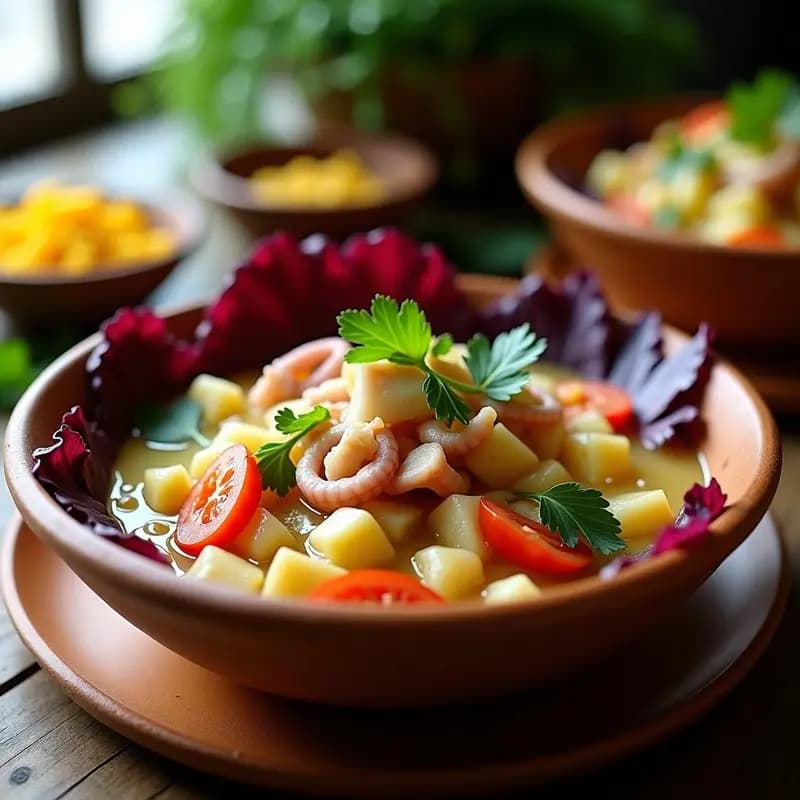 Ceviche de Pulpo y Yuca: Receta Ecuatoriana con Leche de Tigre de Limón y Naranja