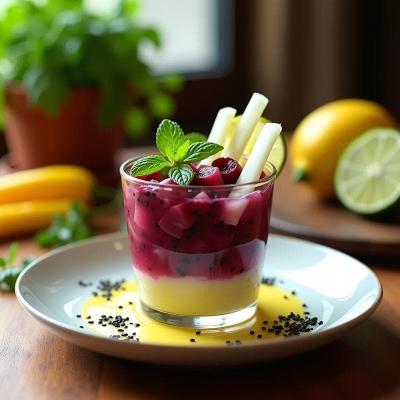 Ceviche de Remolacha y Jicama con Leche de Tigre de Guanábana: Receta Vegana con Toque Tropical
