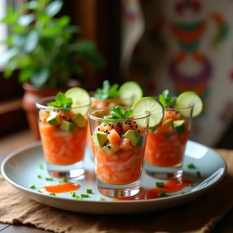 Ceviche de Salmón con Aguacate y Salsa de Tamarindo: Receta Peruana Japonesa en 10 Minutos