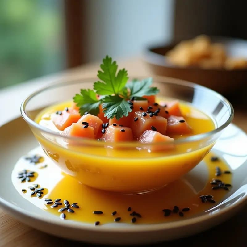 Ceviche de Salmón Ahumado y Maracuyá: Receta Nikkei Fresca y Alta en Omega-3 en 10 Minutos