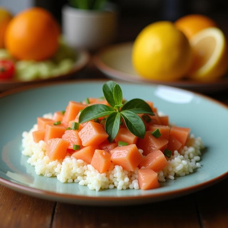 Ceviche de Salmón con Leche de Coco y Cítricos: Receta Keto y Sin Cocción en 15 Minutos