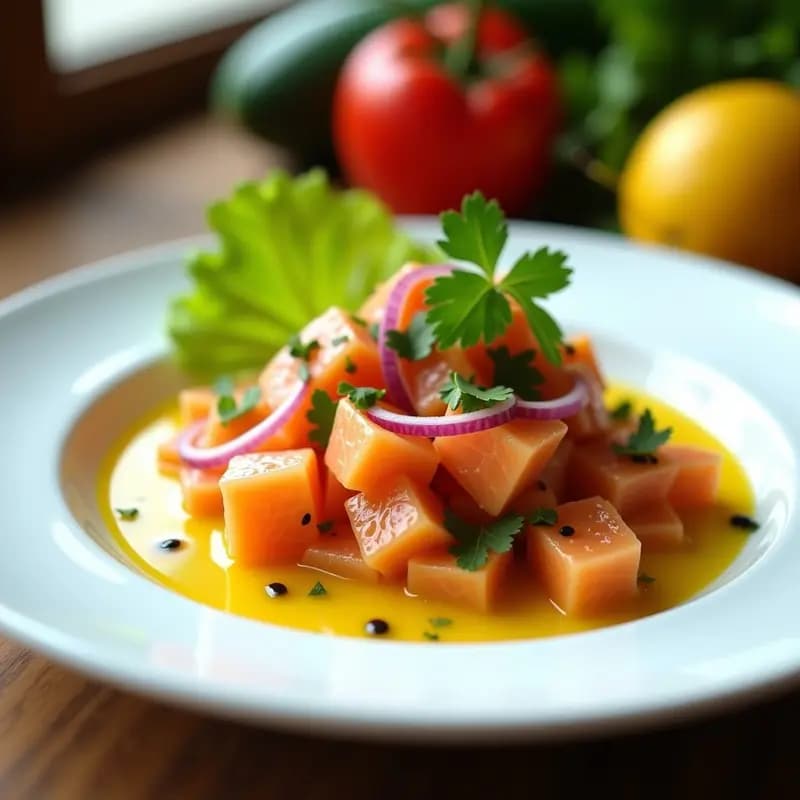 Ceviche de Salmón con Lulo y Granadilla: Receta Colombiana con Frutas Exóticas