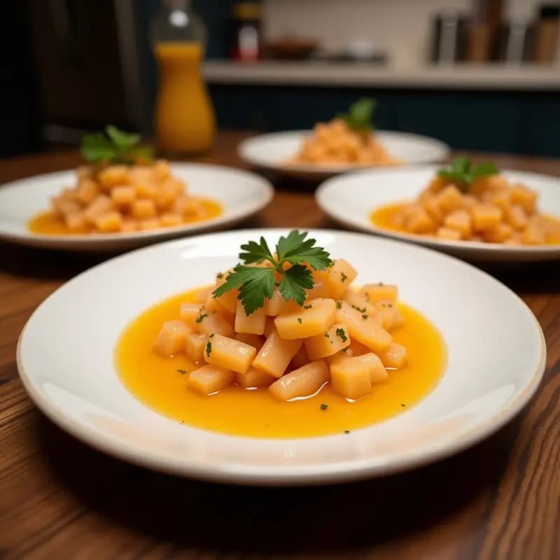 Ceviche de Salmón con Marvin de Naranja Sanguina: Receta Peruana Gourmet en 15 Minutos
