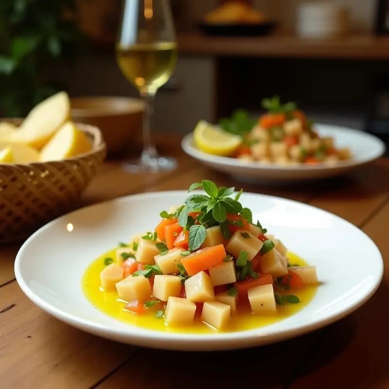 Ceviche de Setas Ostra y Limón Vert con Aceite de Oliva: Receta Peruana Vegana y Sin Gluten
