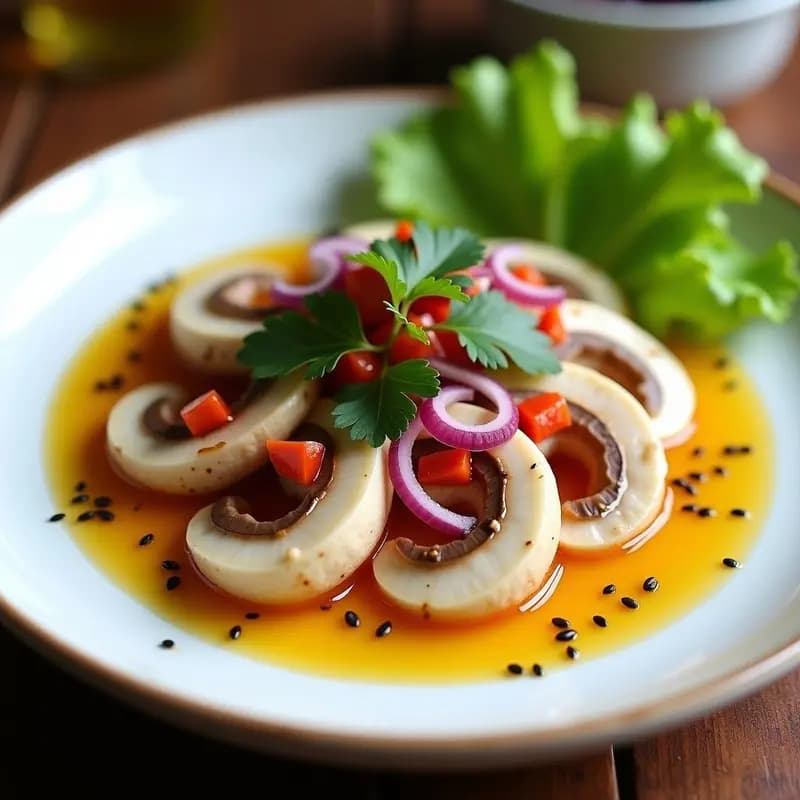 Ceviche de setas Shiitake y Limón Yuzu: Receta Peruana-Japonesa Vegana y Crudivegana