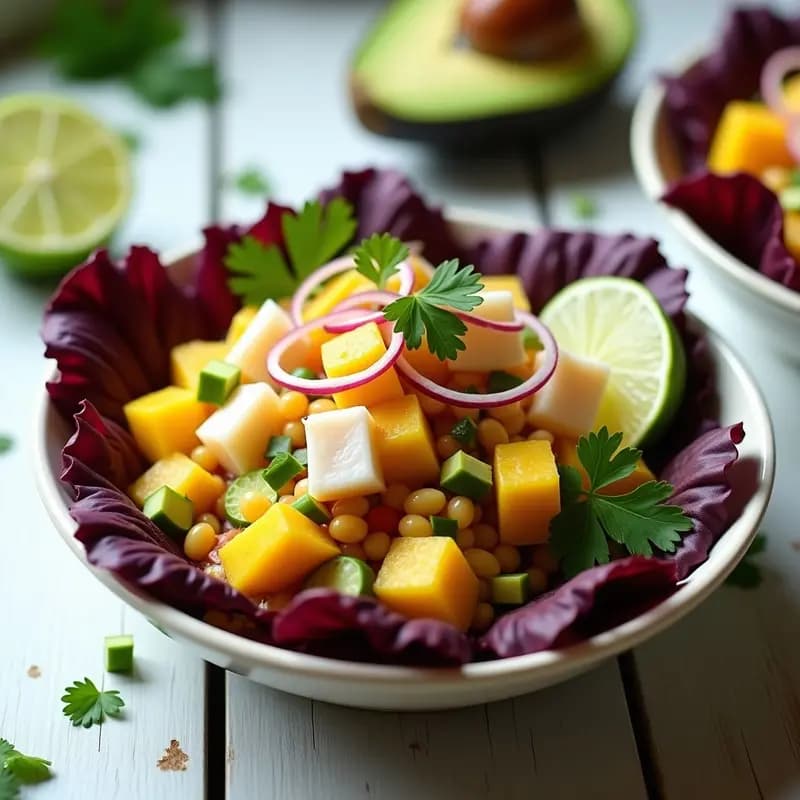 Ceviche de Surimi con Aguacate y Mango: Receta Peruana Económica y Rápida