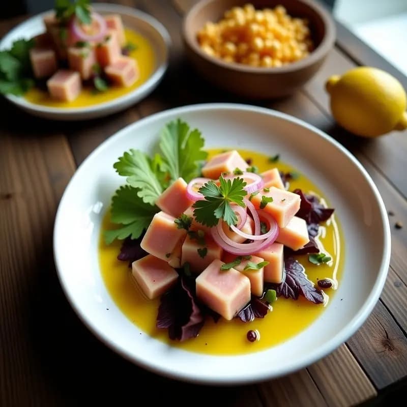 Ceviche de Ventresca con Leche de Tigre de Lulo y Hinojo: Receta Peruana Gourmet