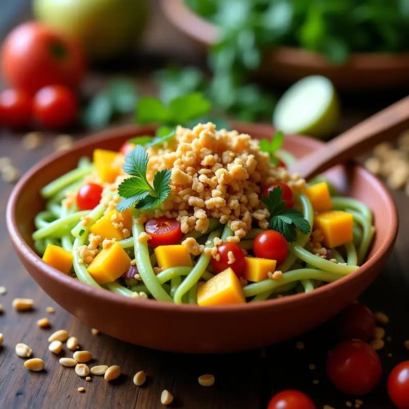 Chaats de Papaya Verde y Mango: Entrante Indio Picante y Crunchy en 10 Minutos