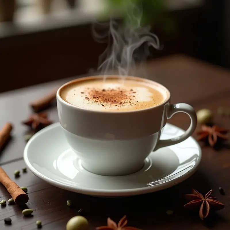 Chai Latte con Cardamomo y Vainilla: Bebida Indiana Espumosa y Vegana