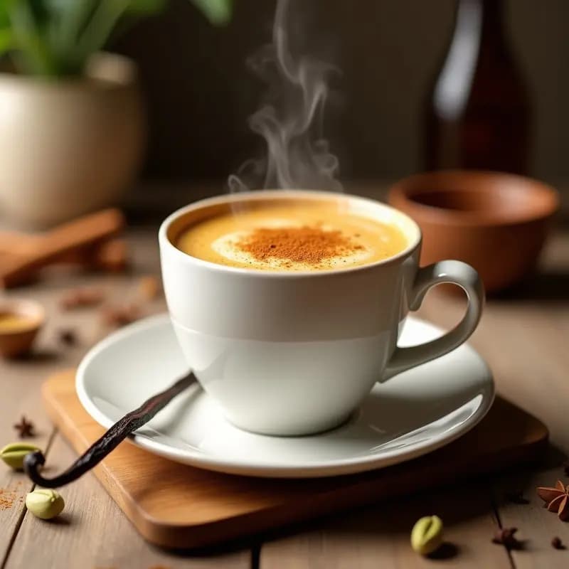 Chai Latte de Golden Milk con Toque de Vainilla: Bebida Indía Detox y Reconfortante