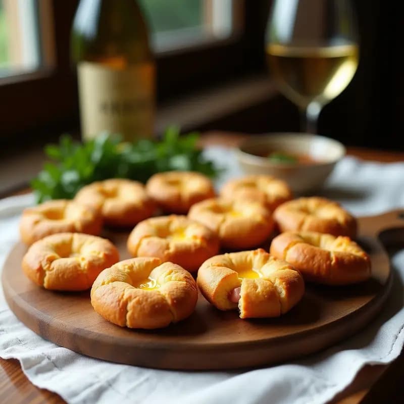 Chajas Argentinas: Galletas de Harina de Maíz con Queso y Jamón