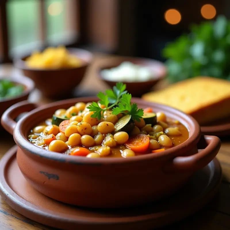 Chakalaka Sudafricana con Frijoles y Vegetales: Guiso Picante y Sin Carne