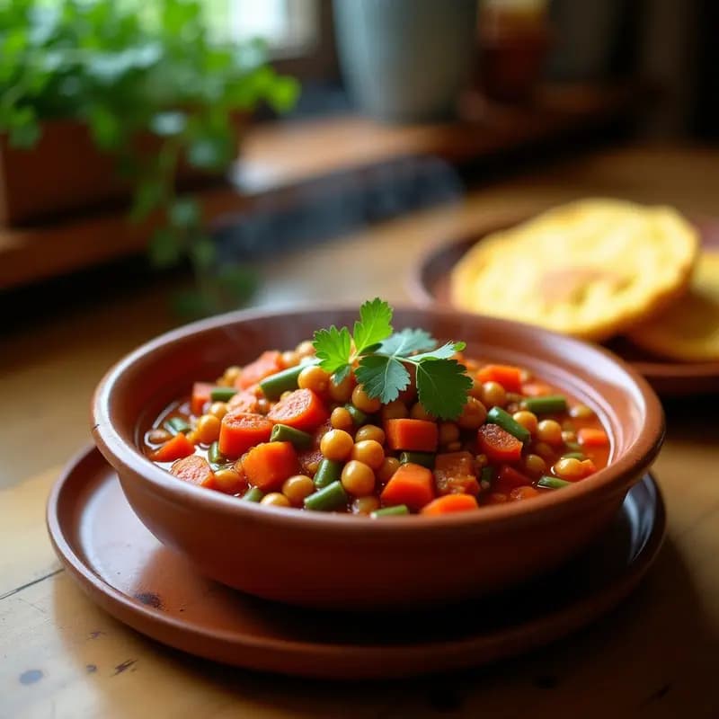 Chakalaka con Pan de Maíz: Guiso Sudafricano de Verduras y Especias en 20 Minutos