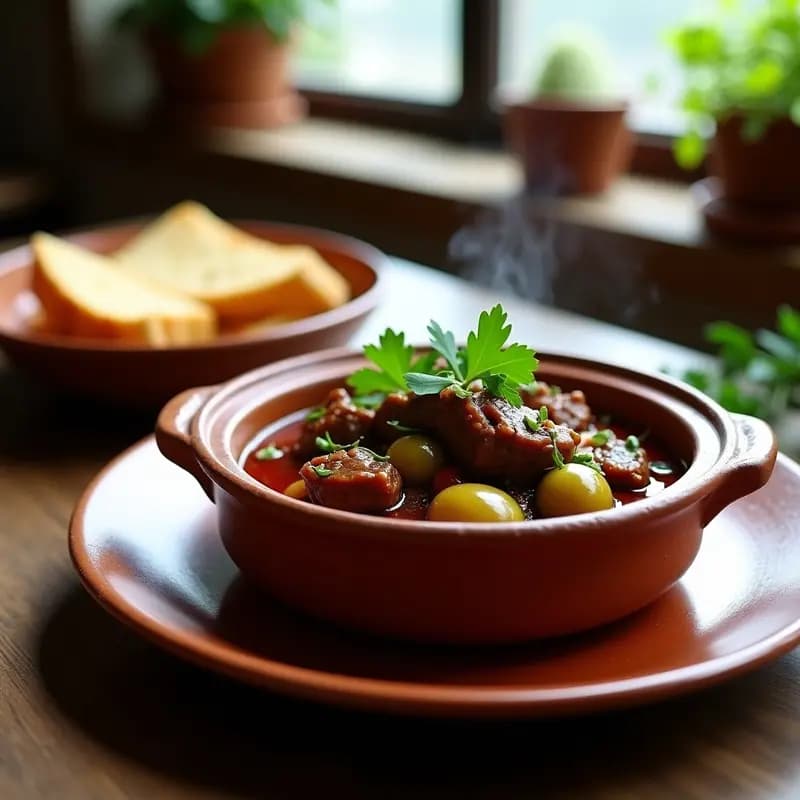 Chakapuli de Cordero: Guiso Georgiano con Ciruelas Verdes y Vino Tinto en Olla Express