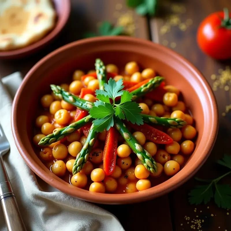 Chakchouka con Espárragos y Tomates Secos: Desayuno Tunesino Vegano y Sin Huevos