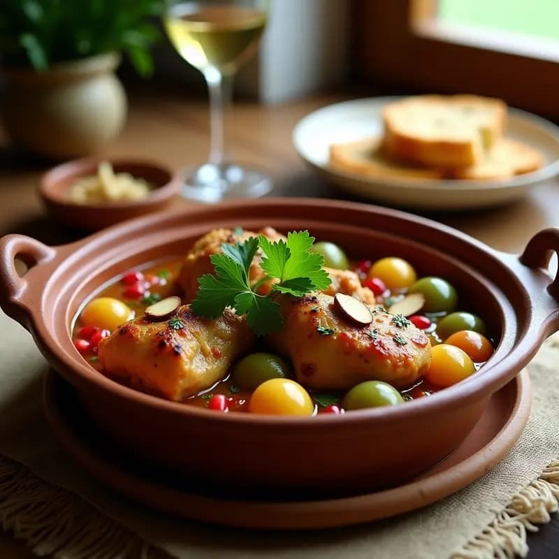 Chakhokhbili Georgiano de Pollo con Ciruelas y Hierbas Frescas: Estofado Aromático