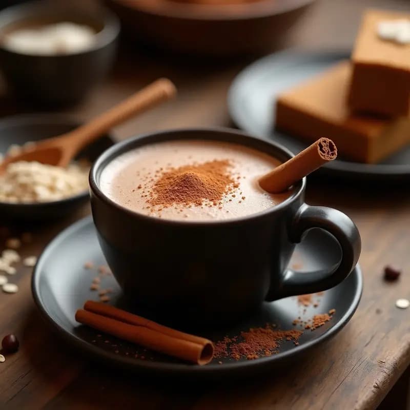 Champurrado de Avena y Cacao con Canela: Bebida Mexicana Vegana y Energética