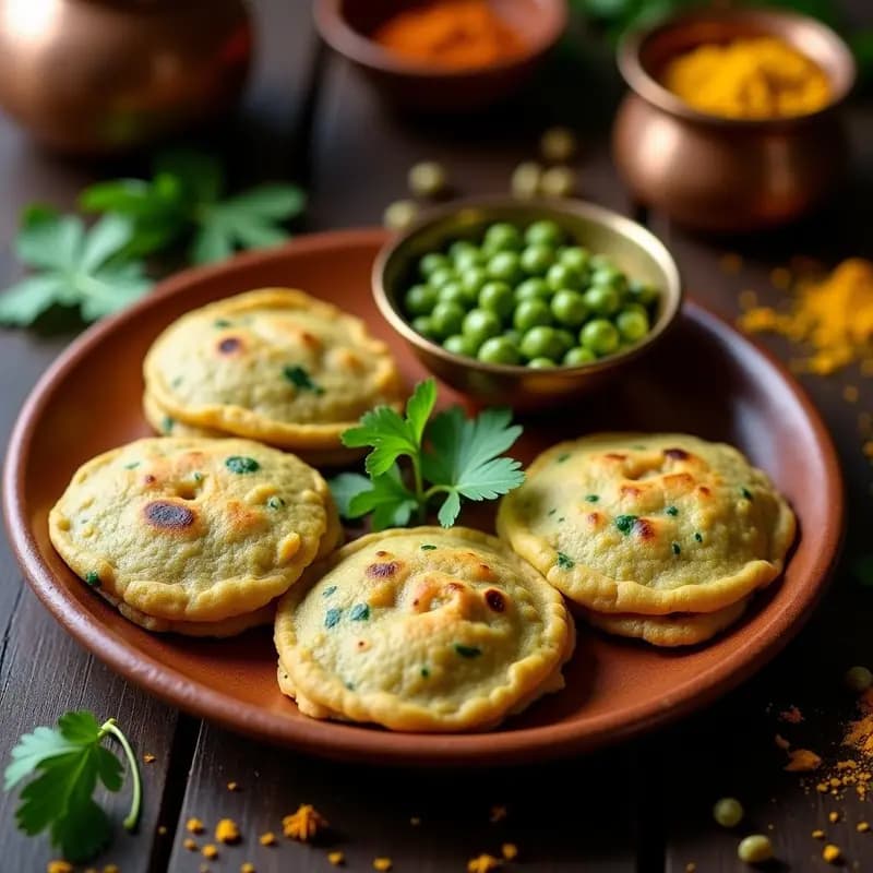 Chapati de Espinacas con Relleno de Patata y Guisantes: Receta India en 20 Minutos