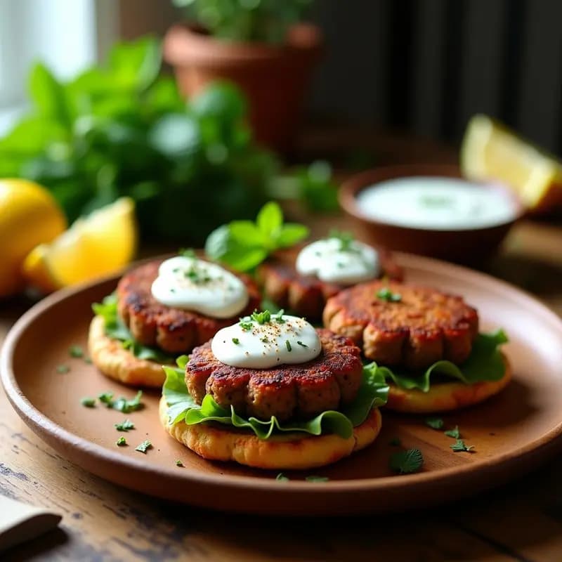 Charked Kafta con Salsa de Yogur y Mentas: Hamburguesas Libanesas en Airfryer y Keto