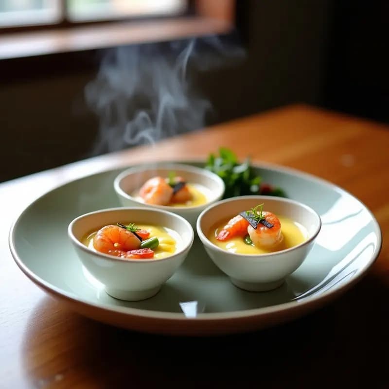 Chawanmushi de Espárragos y Gamba: Receta japonesa al vapor con huevo sedoso