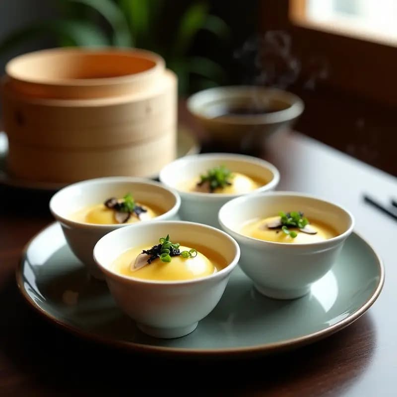Chawanmushi Japonés con Huevo y Champiñones: Postre Salado al Vapor Tradicional