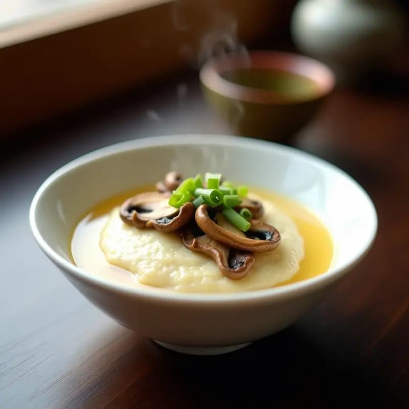 Chawanmushi de Tofu Sedoso y Setas Shiitake: Receta Japonesa Vegana y al Vapor