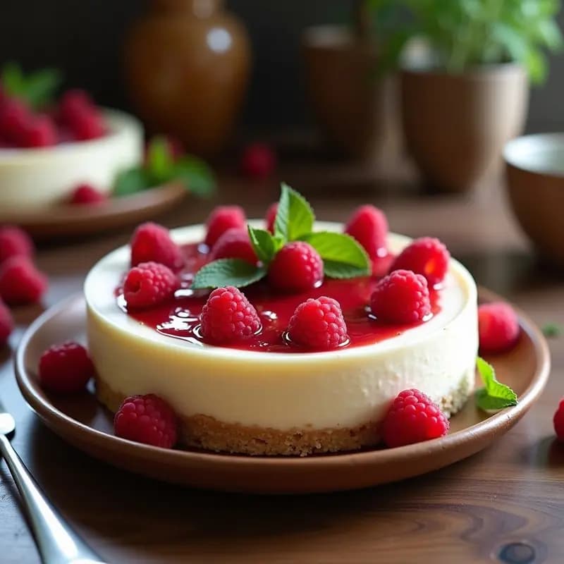 Cheesecake de Queso de Cáscara de Anacardo y Frambuesas: Postre Vegano Sin Horno en 30 Minutos