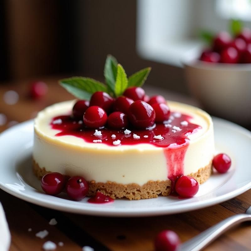 Cheesecake de Anacardos y Arándanos Rojos: Postre Vegano Sin Horno y Sin Azúcar