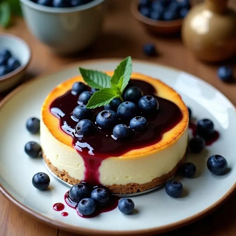Pareve Cheesecake de Anacardos y Arándanos: Postre Judío Sin Lácteos ni Huevo