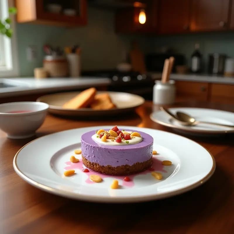 Cheesecake de Batata Morada y Coco: Postre Filipina Sin Horno y Sin Azúcar