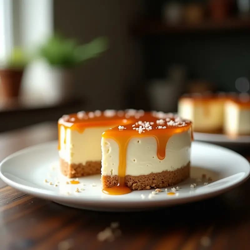 Cheesecake de Chocolate Blanco con Base de Speculoos y Topping de Caramelo Salado: Postre de Ensueño